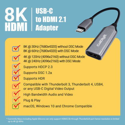 USB-C to HDMI 2.1 8K Video Adapter