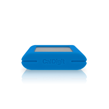 Front side view of a blue Tuff nano Plus on a white background.