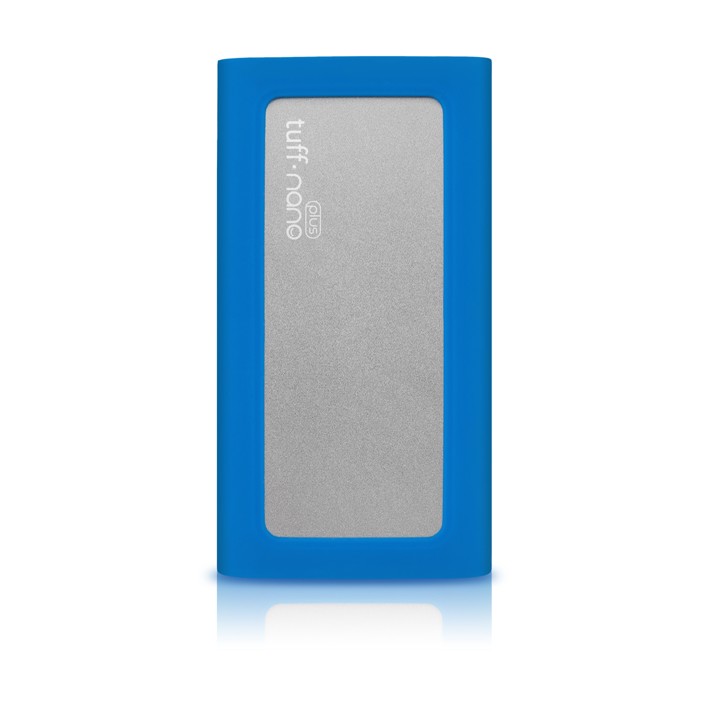 Top view of a blue Tuff nano Plus on a white background.