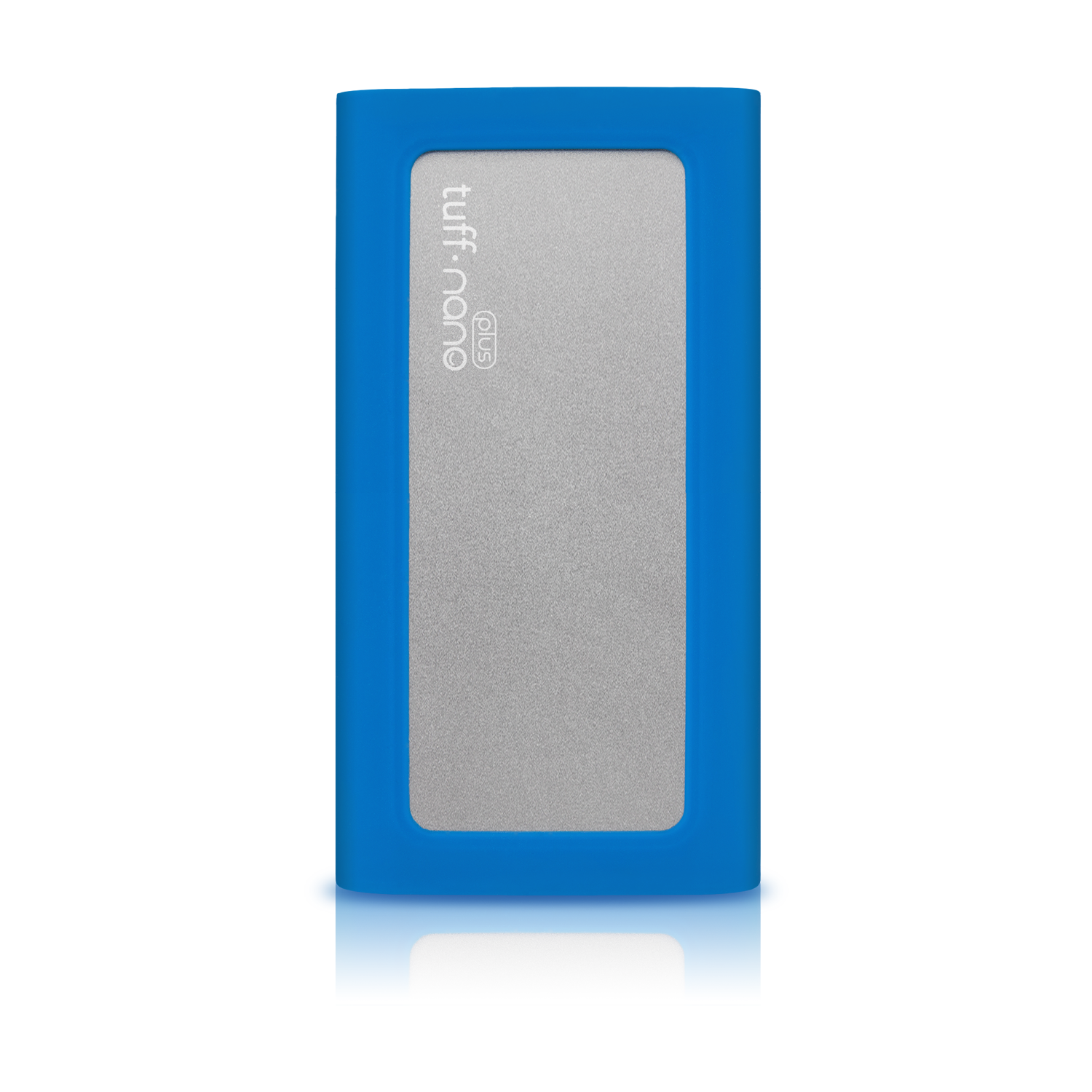 Top view of a blue Tuff nano Plus on a white background.