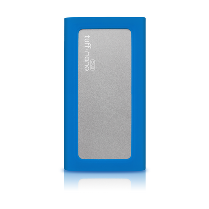Top view of a blue Tuff nano Plus on a white background.